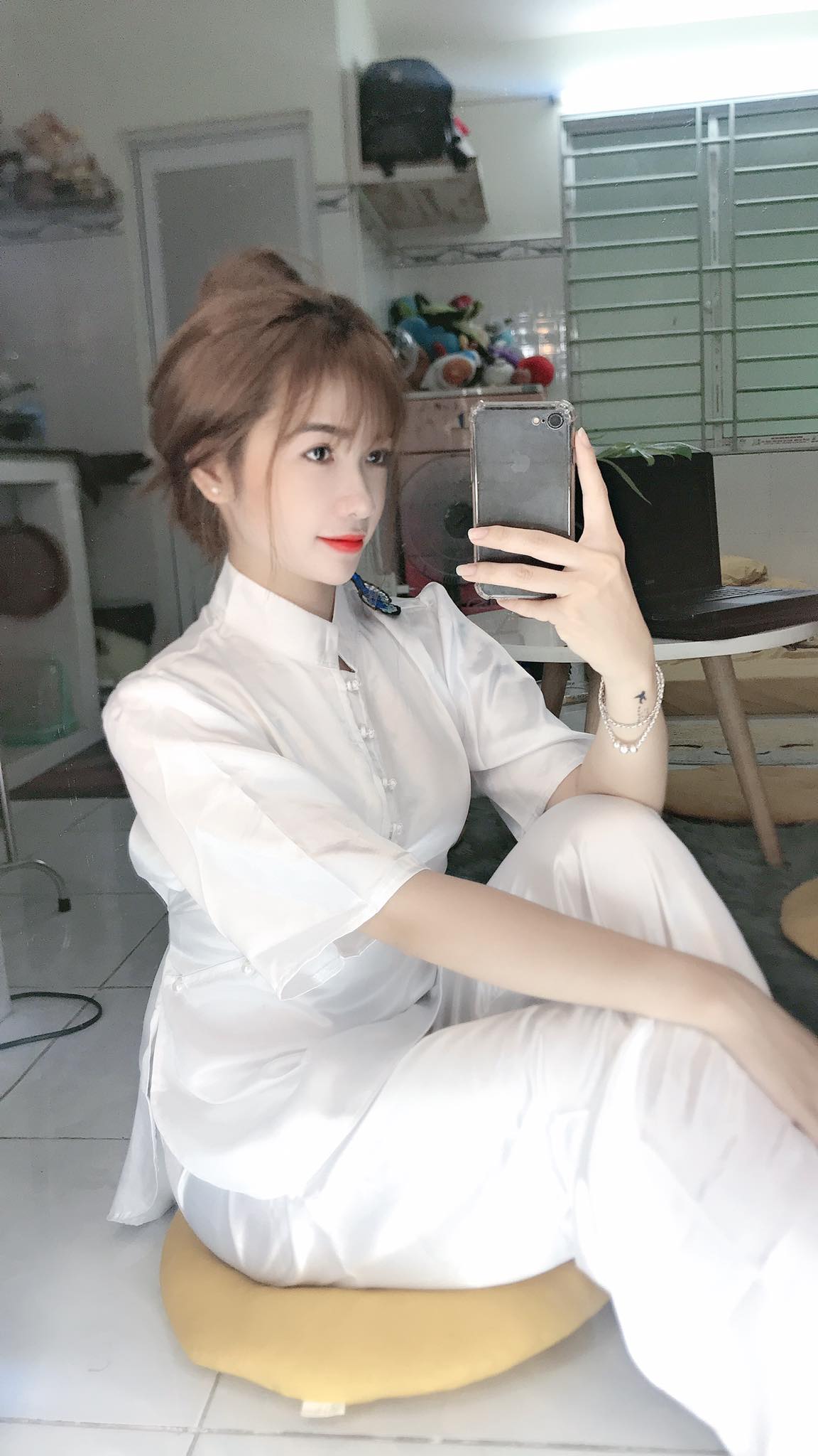 Đồ lam đi chùa thêu bướm d16