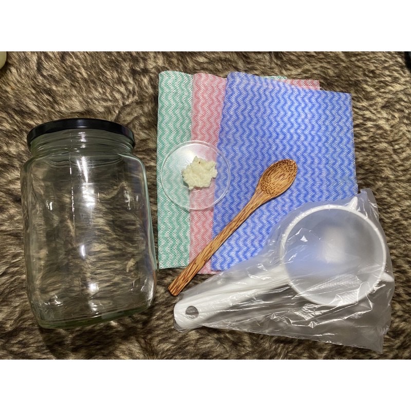 [HCM]Set Nấm kefir và dụng cụ nuôi nấm muỗng gỗ và rây nhựa
