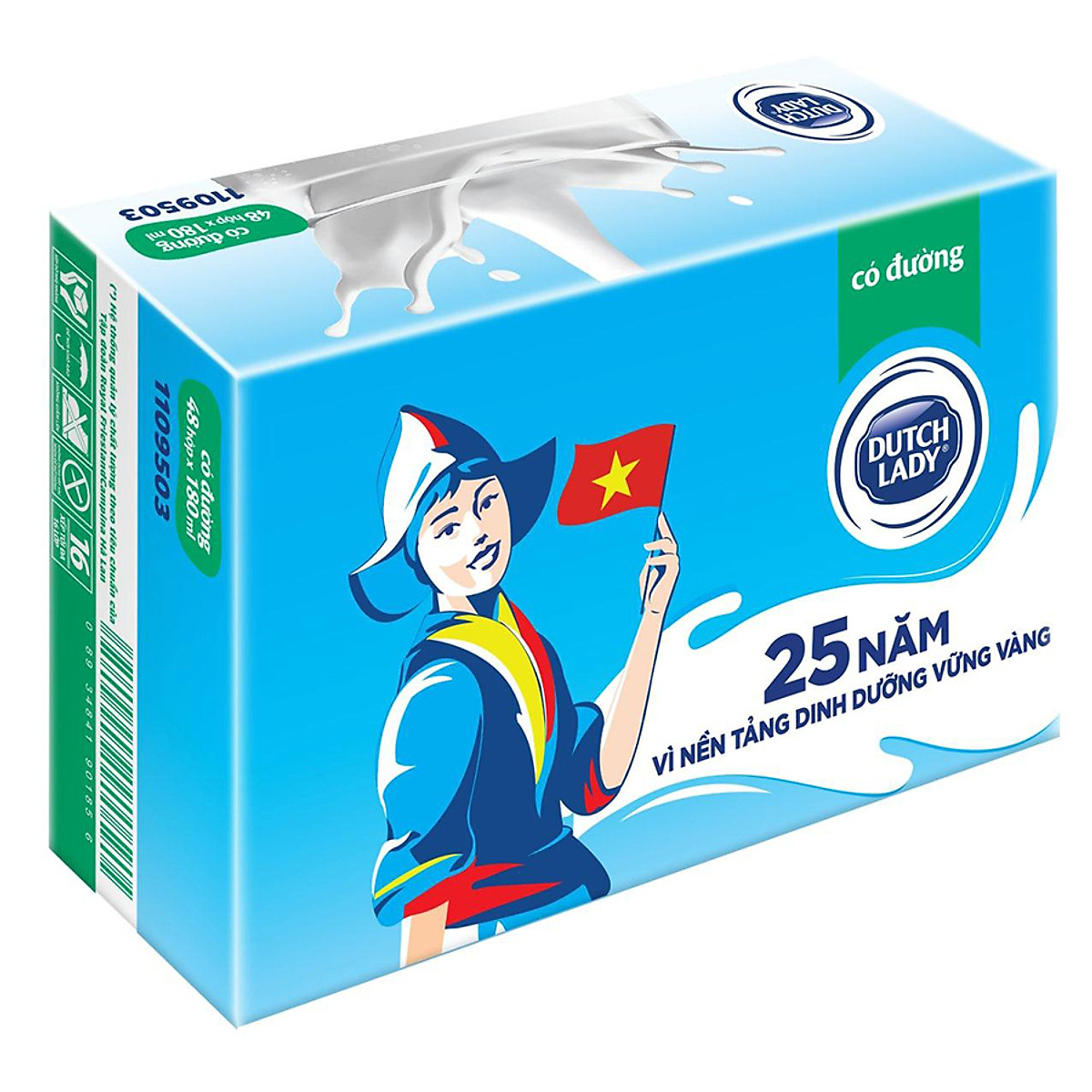 24 Hộp Sữa Tươi Tiệt Trùng Dutch Lady Cô Gái Hà Lan Có Đường (24X180ml)