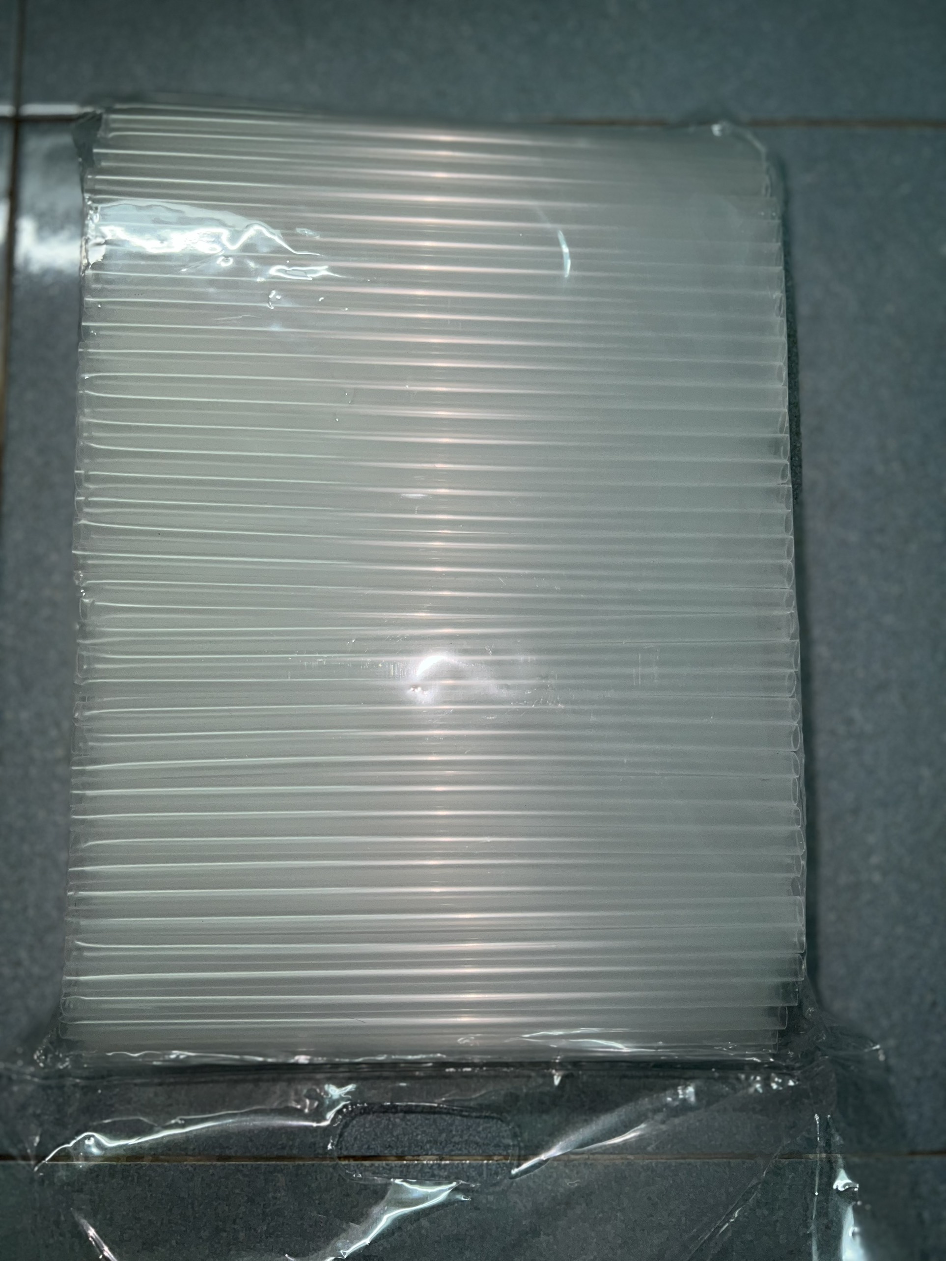 Ống hút thẳng phi 8 trắng trong - 500g/bịch