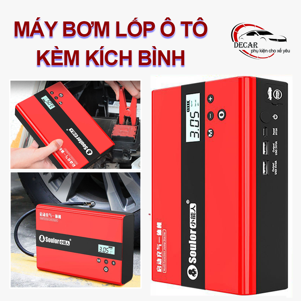 Bộ kích bình kiêm bơm lốp ô tô bộ dụng cụ kích nổ bình acquy tích hợp bơm lốp soulor bằng pin sạc dự phòng 69800mah kích bình acquy ô tô xe máy đa năng tự động Phụ kiện chăm sóc lốp và bình ắc quy