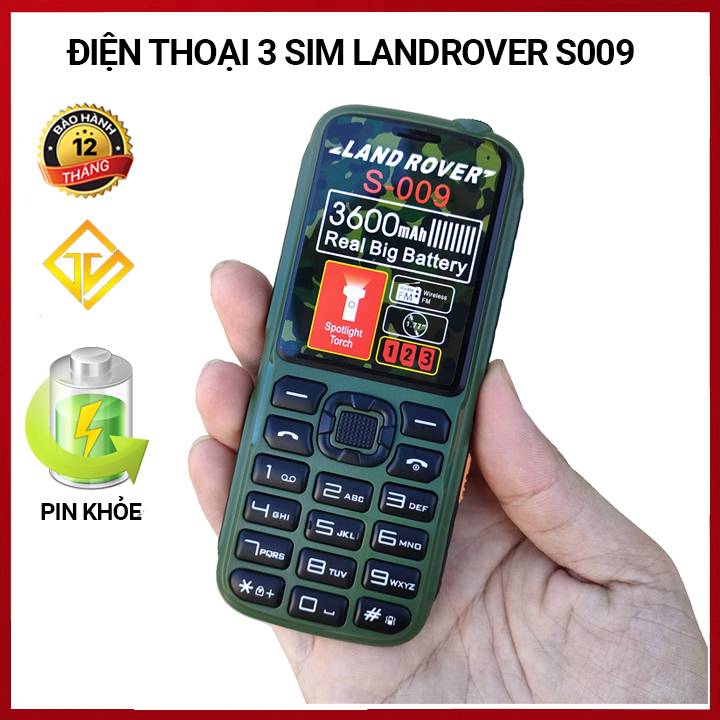 Điện thoại land rover s-006 - 2 sim, pin khủng-loa to-nguyên seal - bh 12 tháng