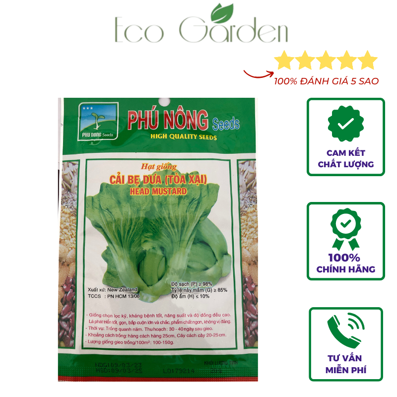 Hạt giống cải bẹ dưa - 20gr