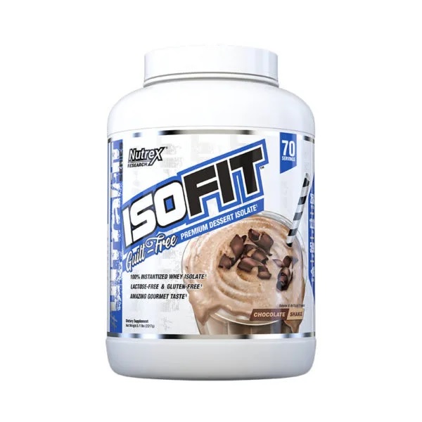 Nutrex isofit, whey tăng cơ - đốt mỡ, 25g whey protein isolate - không lactose, 12.2g eaa, 5.9g bcaa, 2.3kg, 70 lần dùng