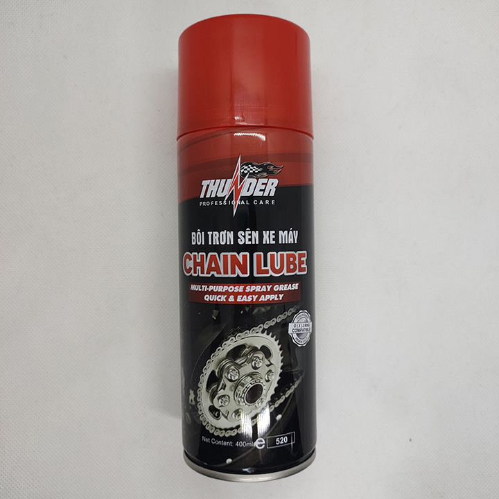 CHAI XỊT BÔI TRƠN DÂY SÊN XE MÁY THUNDER 400ml (Chain Lube Thunder 400ml)