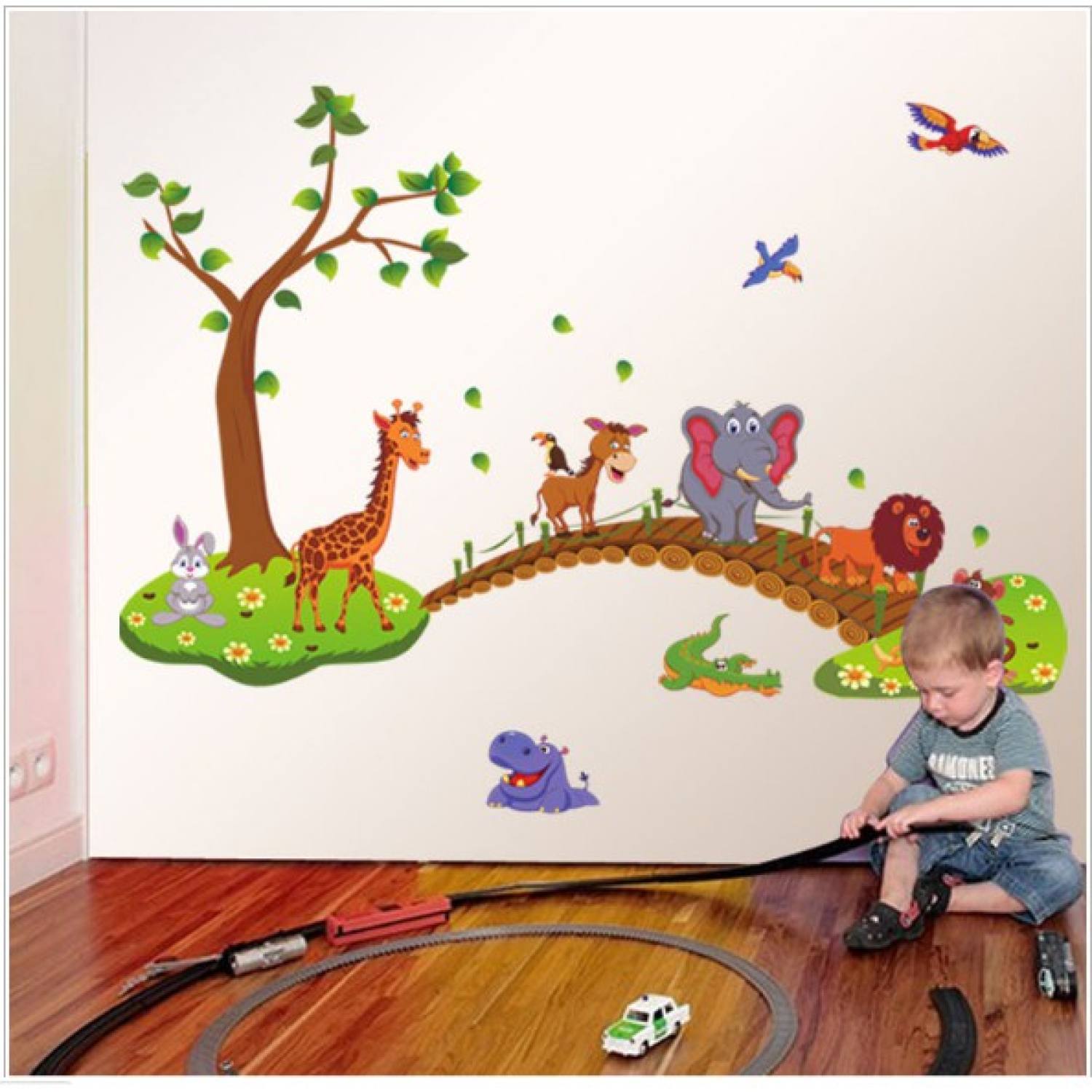 Decal Thú rừng qua cầu - ABC104169 - thaomivi