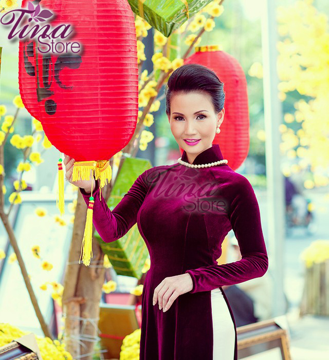 [HCM]✨??  Áo dài nhung Sắc mận chín quyến rũ trong nắng thu nha người ơiii ??????