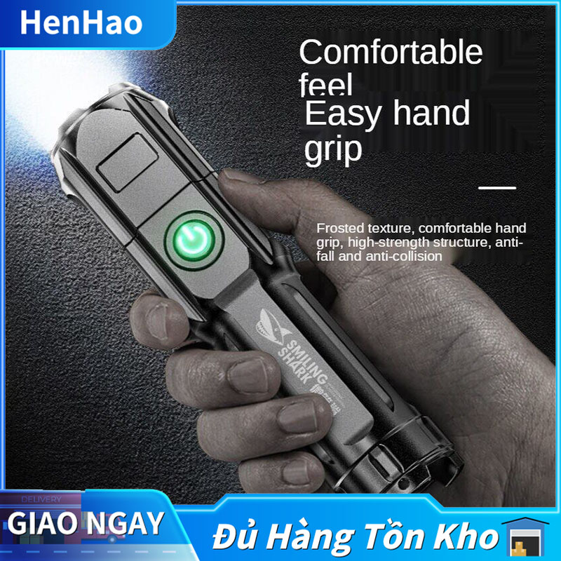 [HCM]Đèn Pin LED Phóng To Mạnh Đèn Ngoài Trời Gia Dụng Nhỏ Bền Tiện Dụng Sạc Được USB Đường Dài Siêu Sáng Công Suất Cao