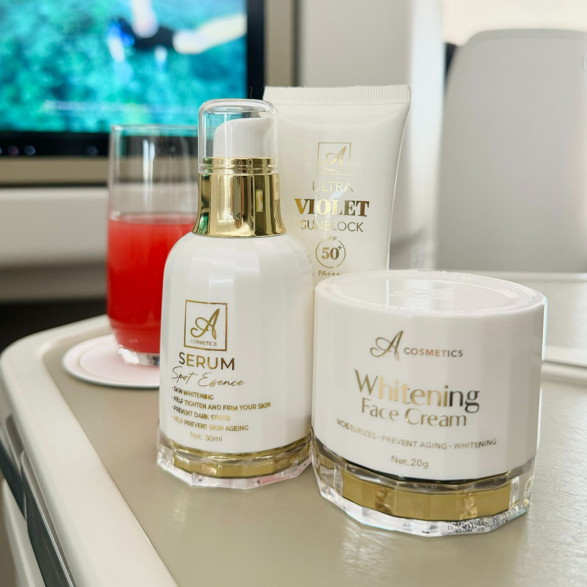 Bộ 3 dưỡng da gồm face pháp 2024+serum spot 2024+chống nắng a cosmetics