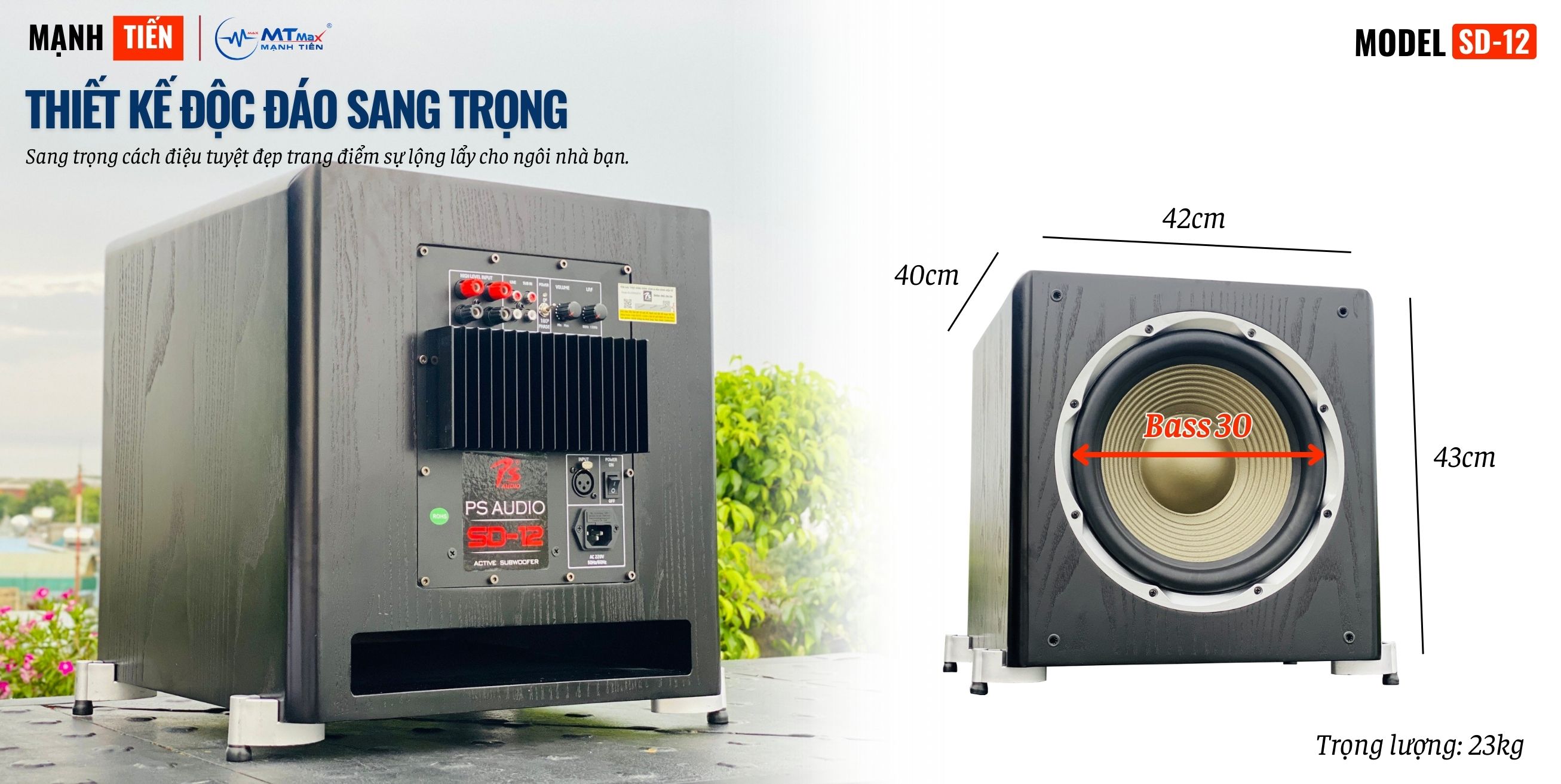 Sub Điện SD12 Chuyên Dụng Nghe Nhạc Hát Karaoke Bass30 Công Suất