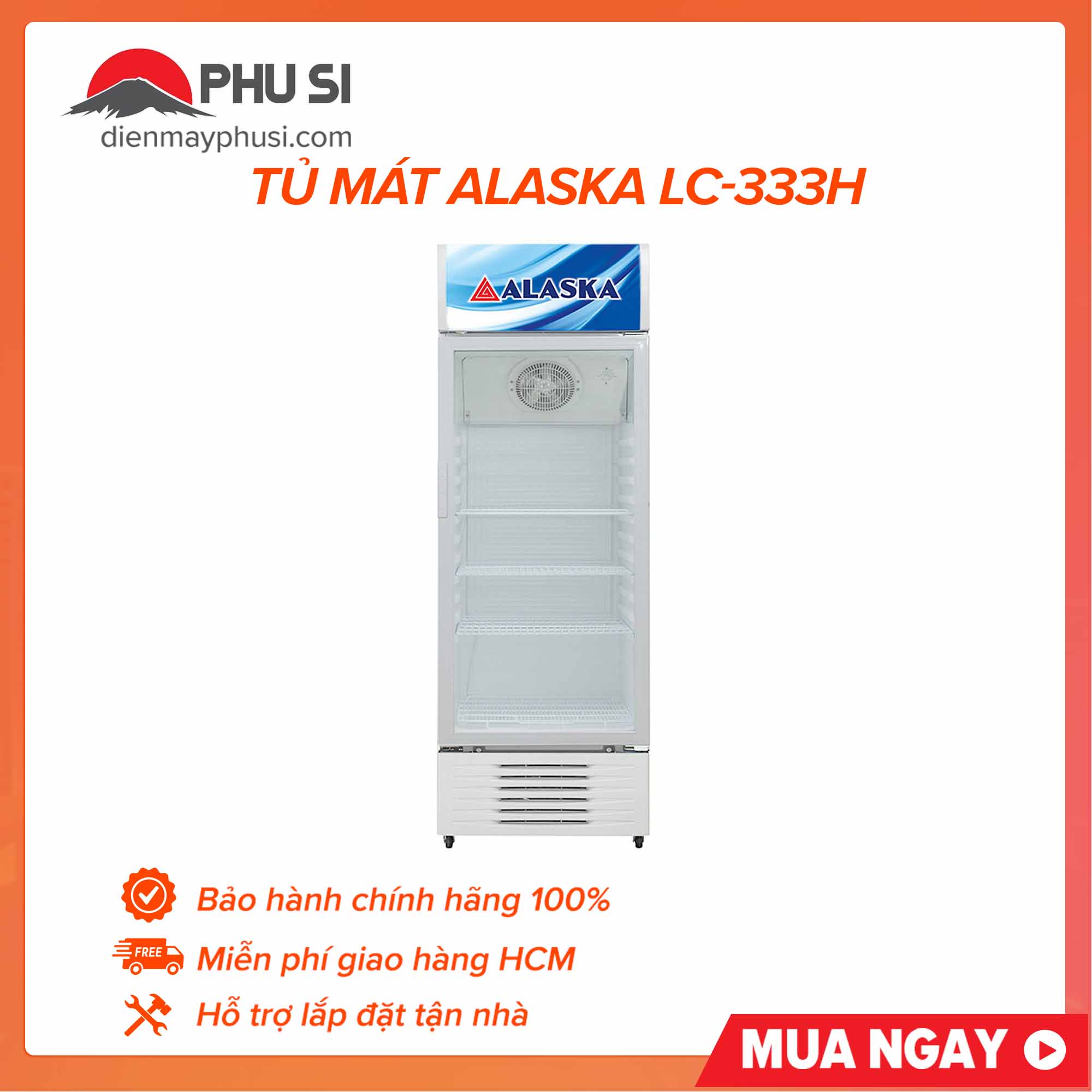 Trả góp 0% - tủ mát alaska lc-333h