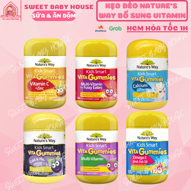 Kẹo dẻo Nature's Way bổ sung vitamin cho bé từ 2 tuổi. Date 7/2025