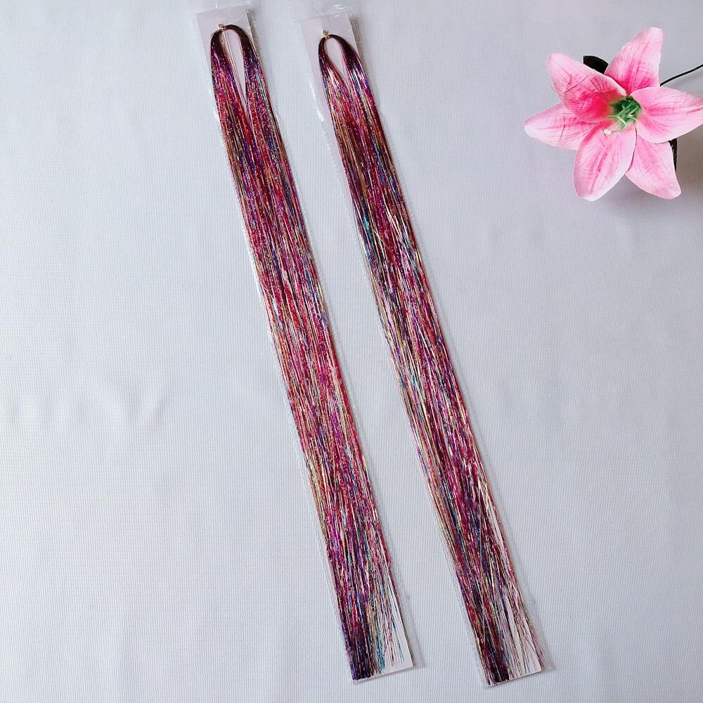 [HCM]Combo 2 line tóc kim tuyến nối màu kết hợp - mỗi tép 3d có từ 80-100 sợi- mua 5 line tặng 1 line