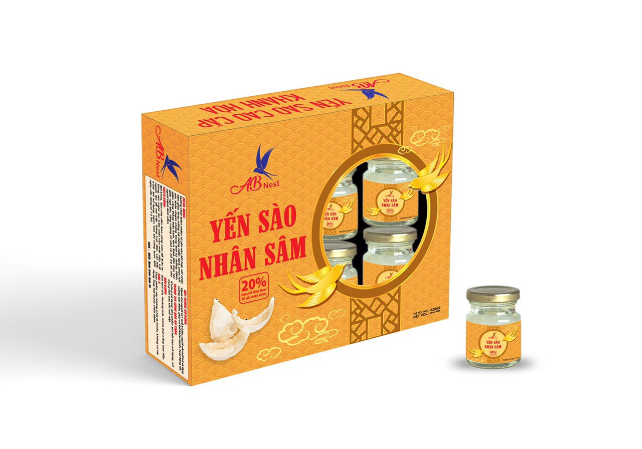 Yến sào khánh hoà ABnest nhân sâm 20% yến, tổ yến sào cao cấp Khánh Hoà thơm ngon 6 lọ