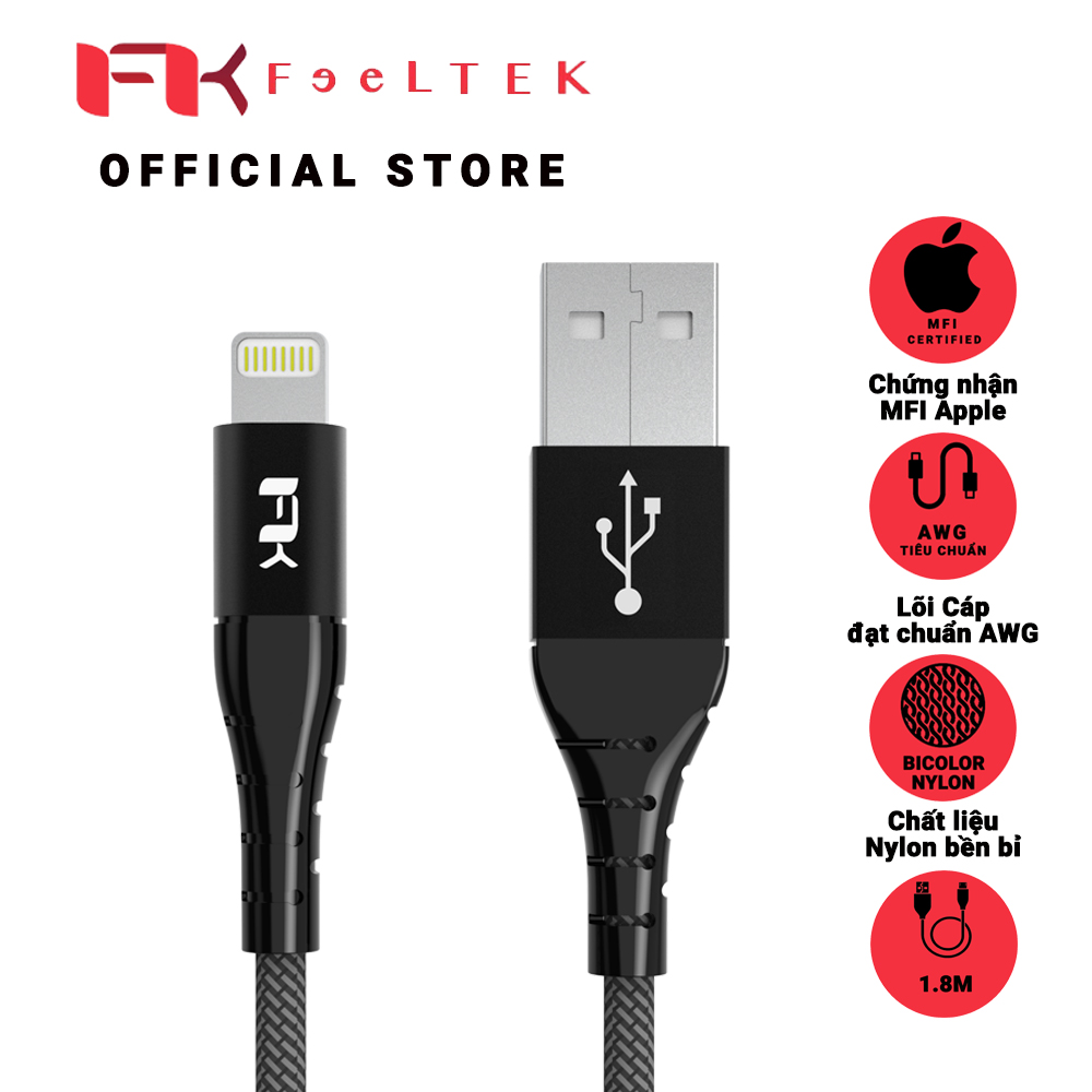 Cáp sạc Air Lightning to USB-A Cable 180cm Feeltek