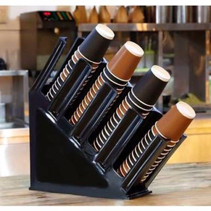Khay úp cốc nhựa take away - Kệ cốc trà sữa 4 ngăn- kệ cốc trà chanh chất liệu nhựa ABS cao cấp