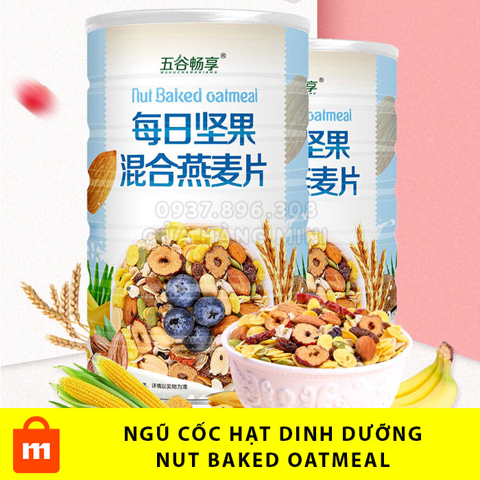 【SIÊU HOT】 Ngũ Cốc Ăn Sáng Dinh Dưỡng (Ăn Kiêng) Tăng Giảm Cân Mix Hạt Nut Baked Oatmeal - Mixed Nuts Oatmeal