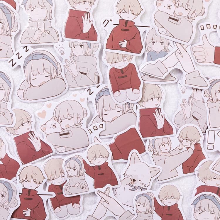 Hộp 45 sticker dán yêu thương siêu dễ thương Canarystore54