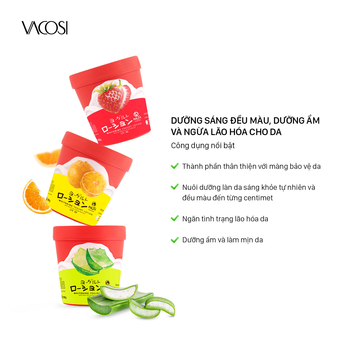 Sữa dưỡng thể trắng da hasi kokeshi uv30 180g - chiết xuất yaua & trái cây