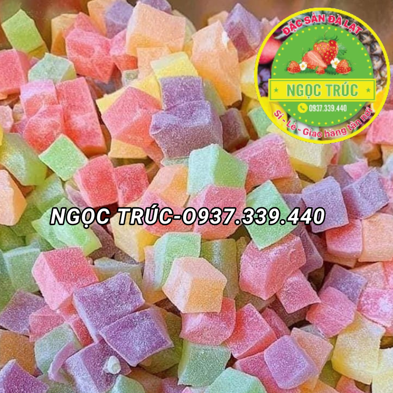 [HCM]500GR KẸO DẺO SỮA TRÁI CÂY THẬP CẨM SIÊU NGON - TÚI ZIP 500G