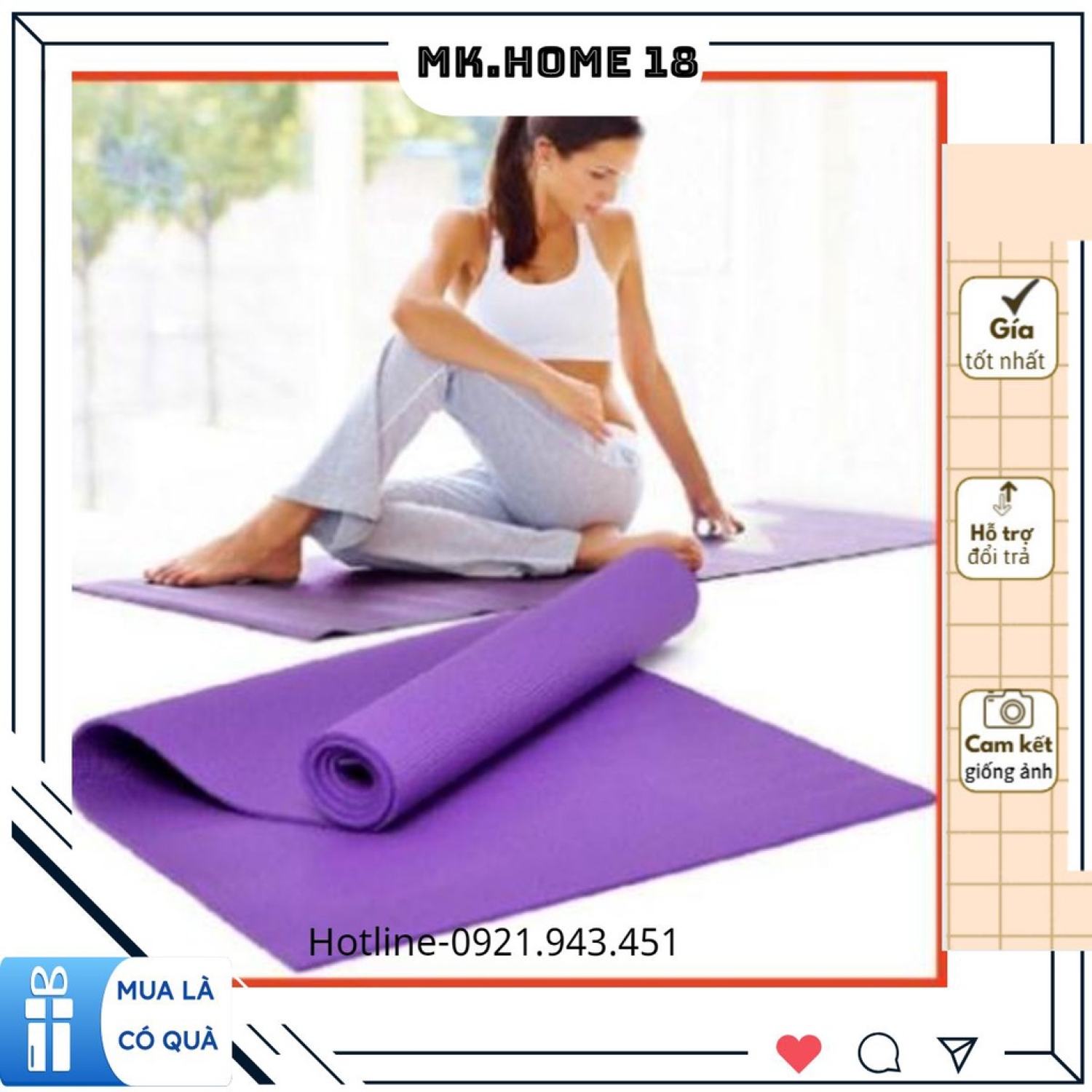 Thảm Tập Yoya Tpe 2 Lớp Dày 6mm .