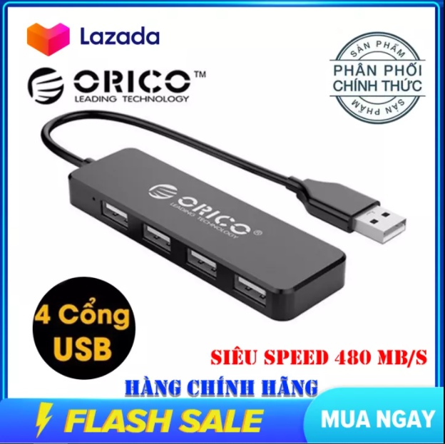 Bộ hub chia 4 cổng usb 2.0 orico fl01 - hàng chính hãng