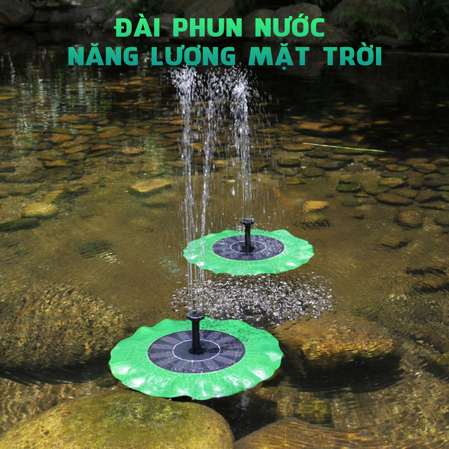 Đài phun nước năng lượng mặt trời, vòi phun nước tiểu cảnh 6 vòi phun tiện dụng hình lá sen trang trí sân vườn, bể cá Koi, tiêu cảnh