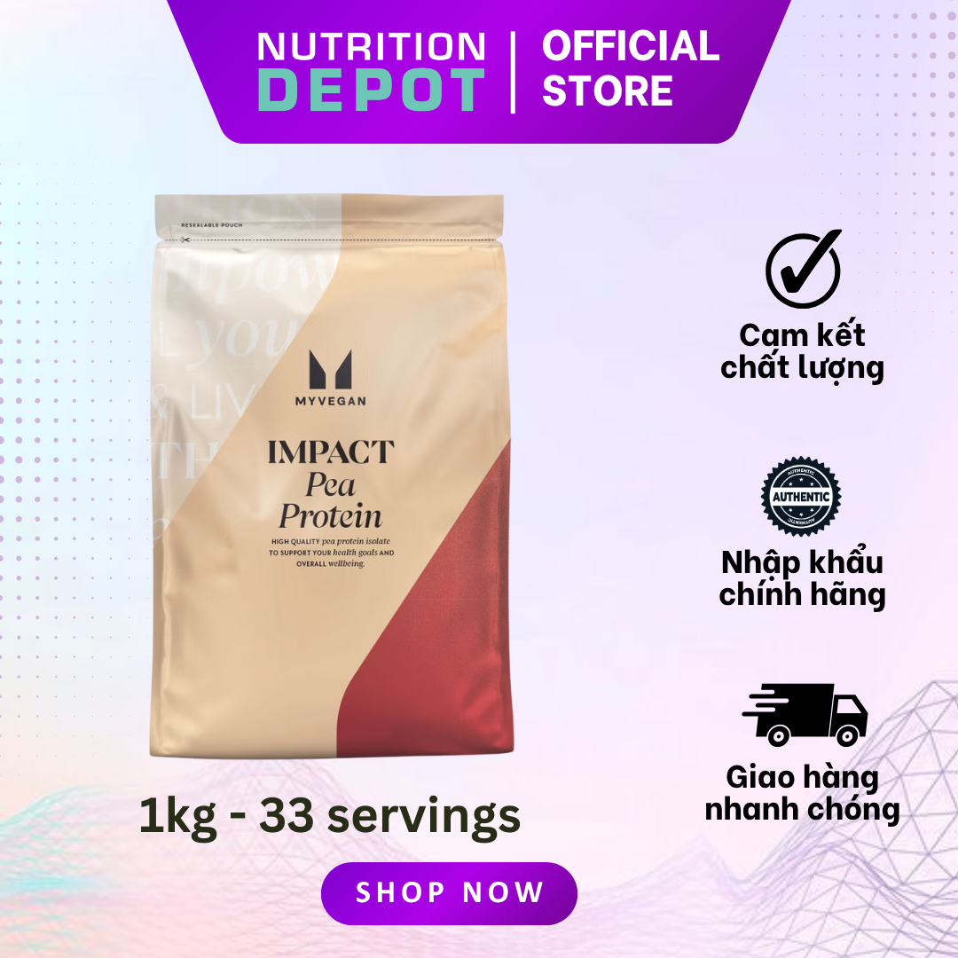 Sữa bổ sung đạm từ đậu hà lan Pea Protein Isolate Myprotein Túi 1kg - thích hợp ăn chay - Nutrition Depot Vietnam