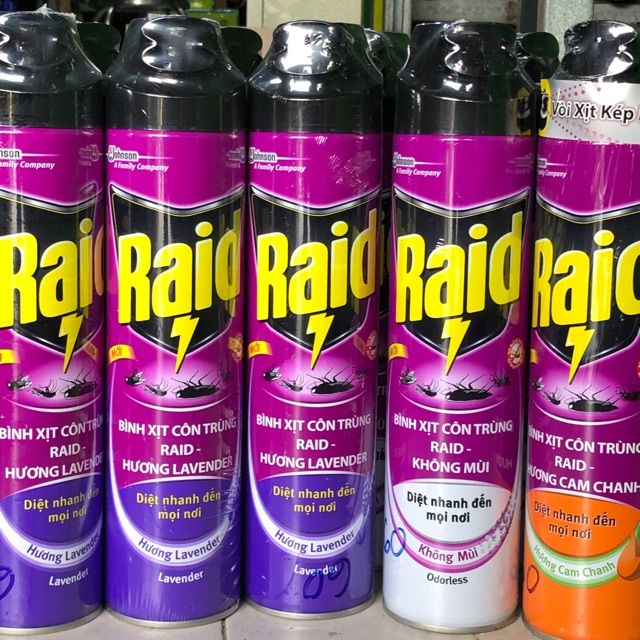 Bình xịt côn trùng Raid mẩu mới 520ml bảo vệ