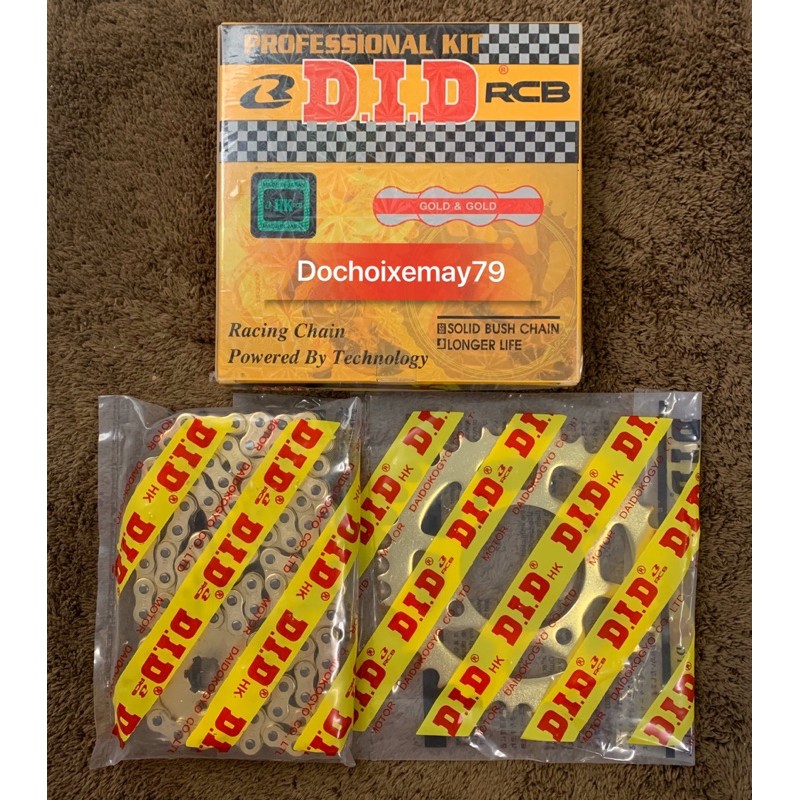 Nhông sên dĩa vàng DID cho Wave, Dream, Sirius Jupiter, Sirius Fi, RS, RSX FI, Future 125i, Fuled, Exciter 135, Ex150, Winner, Raider, Raider Fi