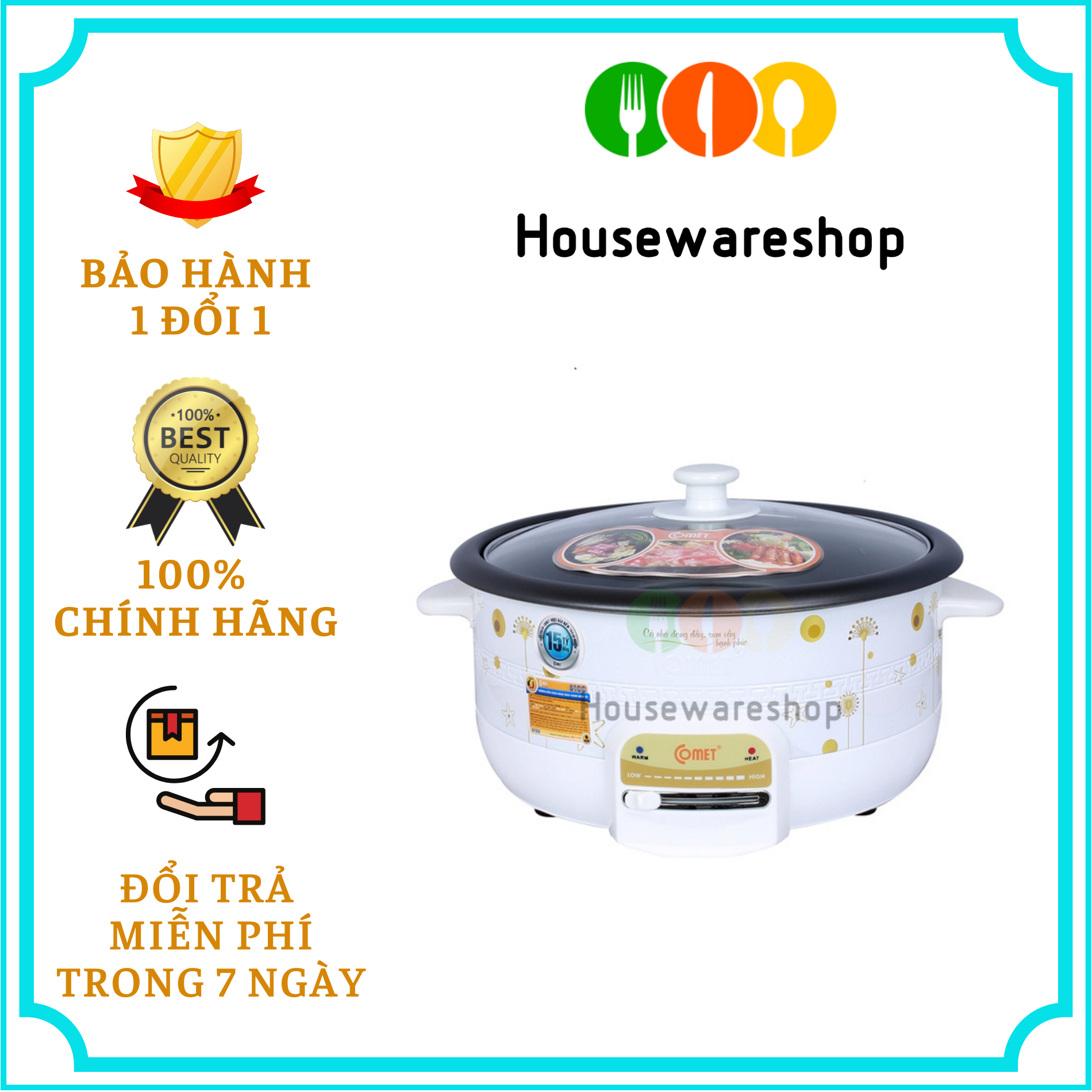 Nồi lẩu điện 3.5 lít đa chức năng Comet CM7731