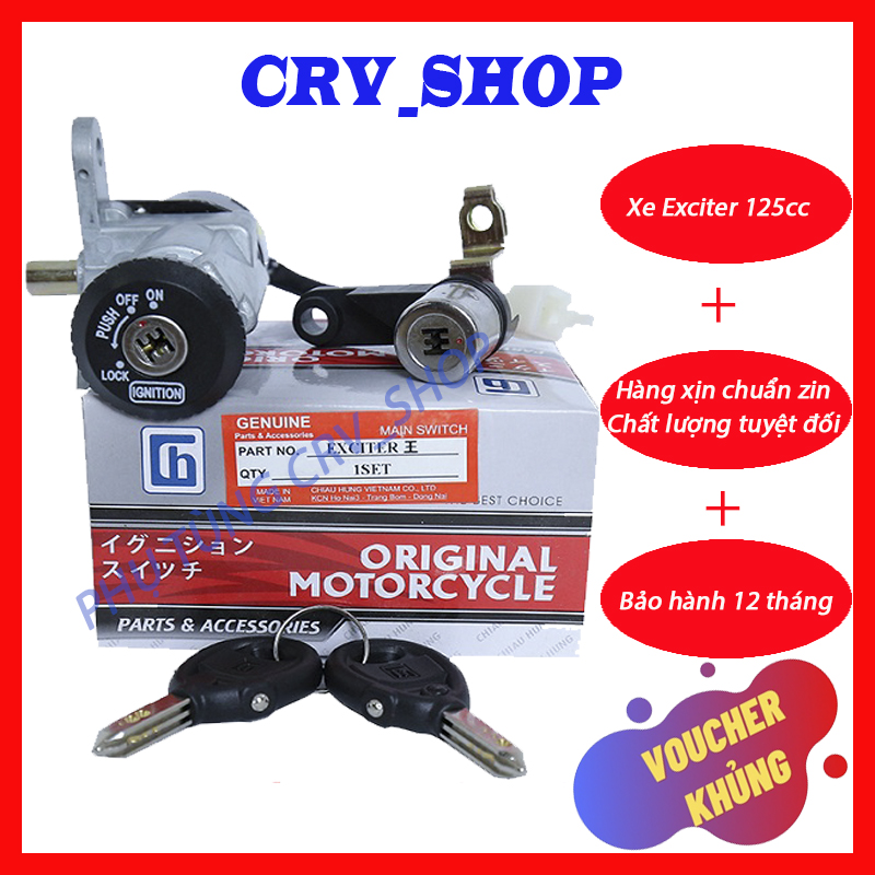 Bộ ổ khóa chống trộm xe máy EXCITER 4 số loại 6 cạnh