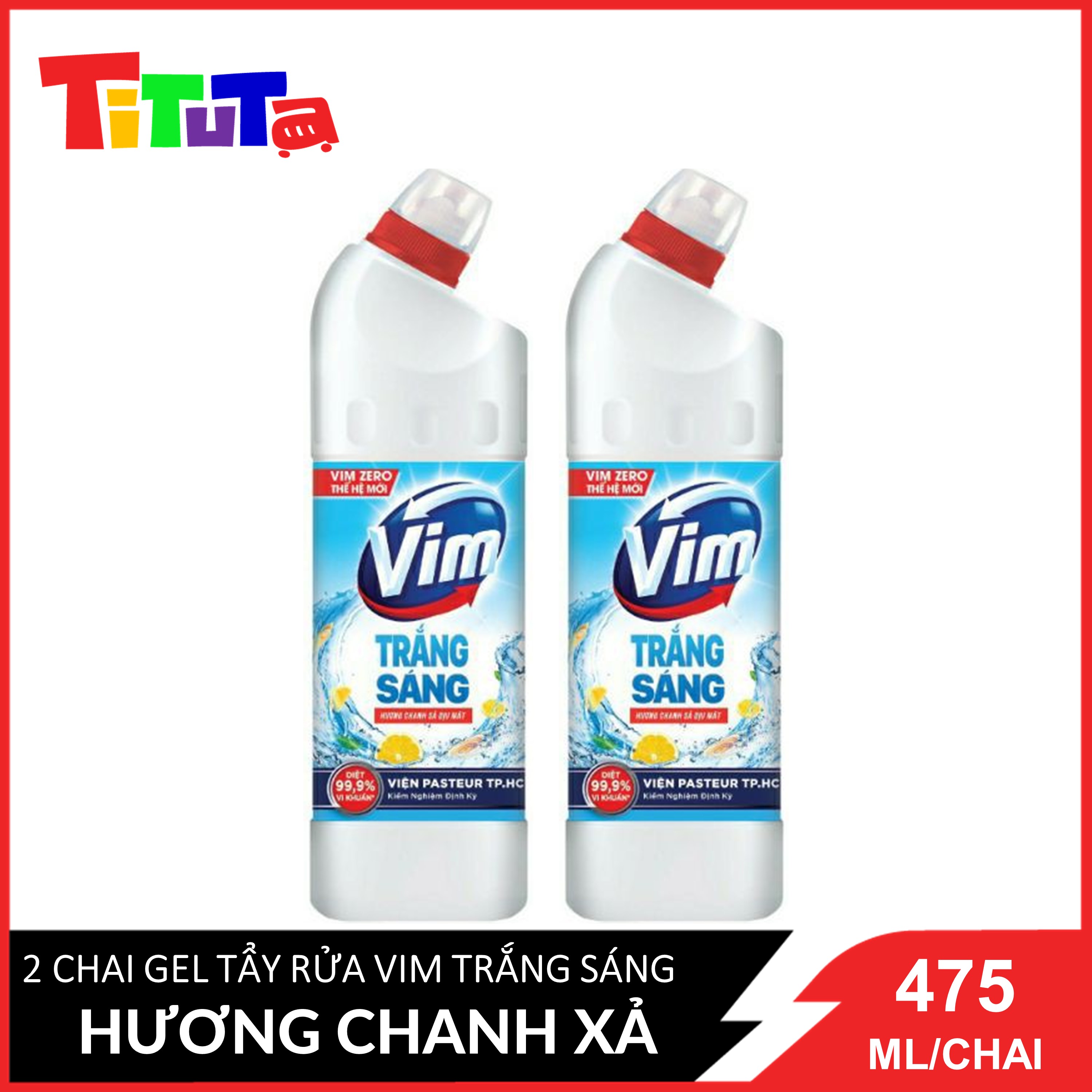Combo 2 chai gel tẩy rửa trắng sáng vim - hương chanh sả x2