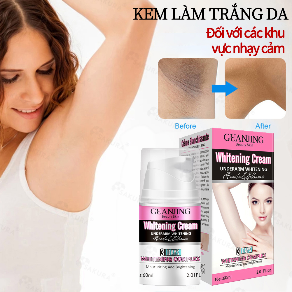 GUANJING Kem làm trắng da vùng nách vùng cổ vùng khuỷu tay dưỡng ẩm Kem dưỡng trắng toàn thân da Khử melanin