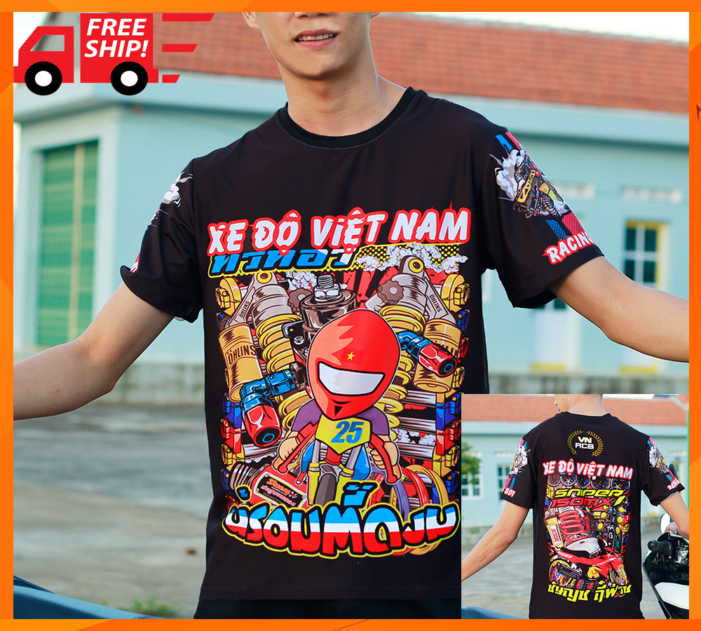 [VIDEO] Áo Thun Xe Độ Việt Nam Vải Thun Lạnh Co Giản 4 Chiều Mực chuẩn không lem ⚡ FREESHIP ⚡