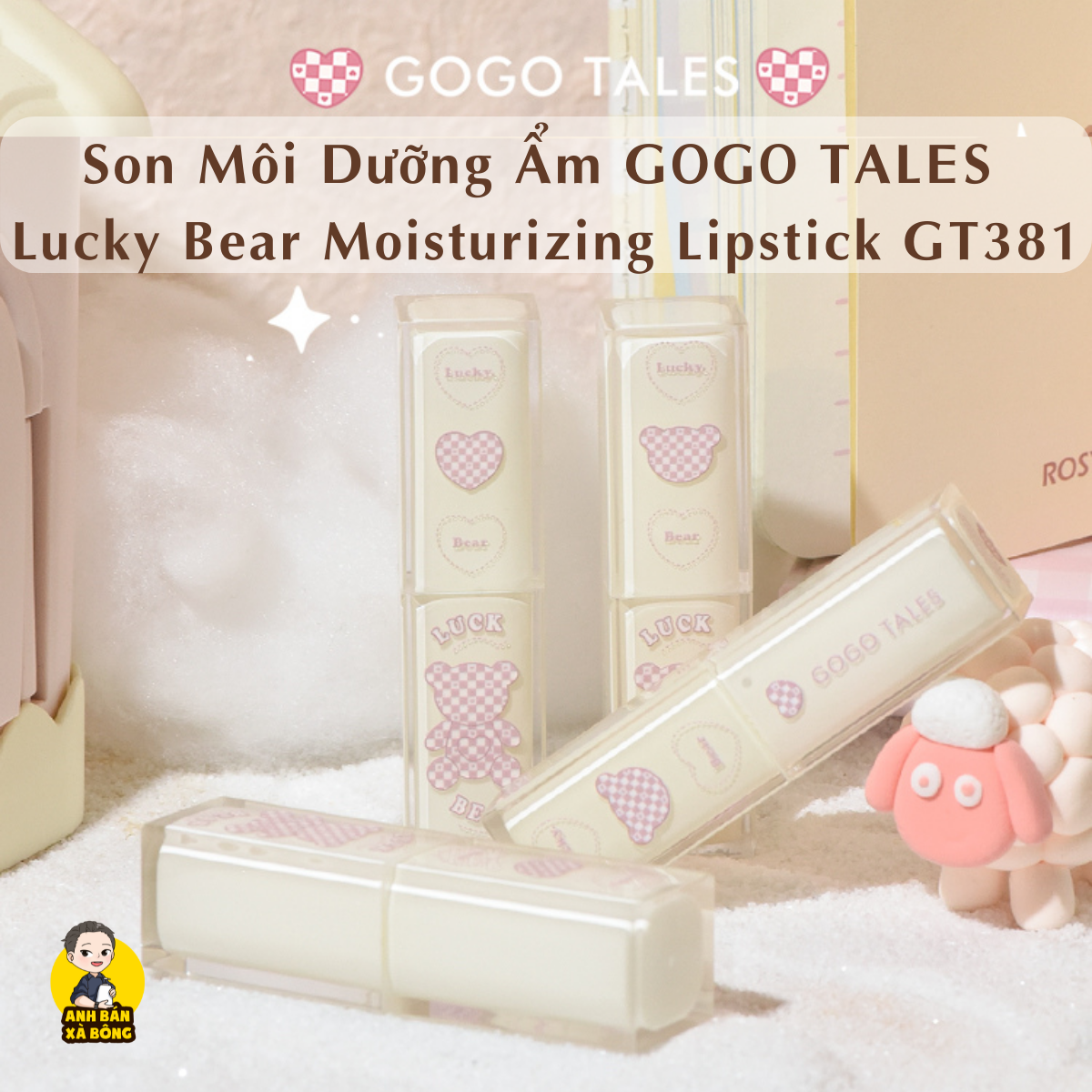 Son môi dưỡng ẩm gogo tales lucky bear moisturizing lipstick gt381