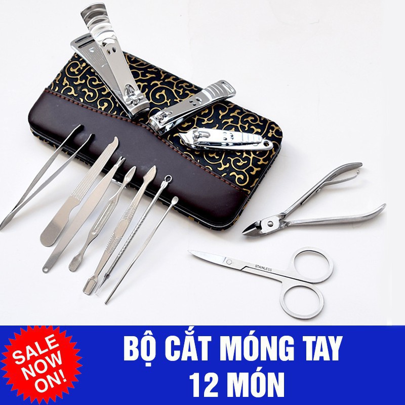 [HCM][CAO CẤP] BỘ KỀM CẮT MÓNG TAY CHÂN 12 MÓN CAO CẤP KÈM HỘP DA SANG TRỌNG - BỘ DỤNG CỤ LÀM MÓNG 12 MÓN - ĐA NĂNG TIỆN DỤNG - (DỤNG CỤ NẶN MỤN LẤY RÁY TAI KỀM CẮT DA...) - BỘ DỤNG CỤ ĐA NĂNG CHO MỌI NHÀ