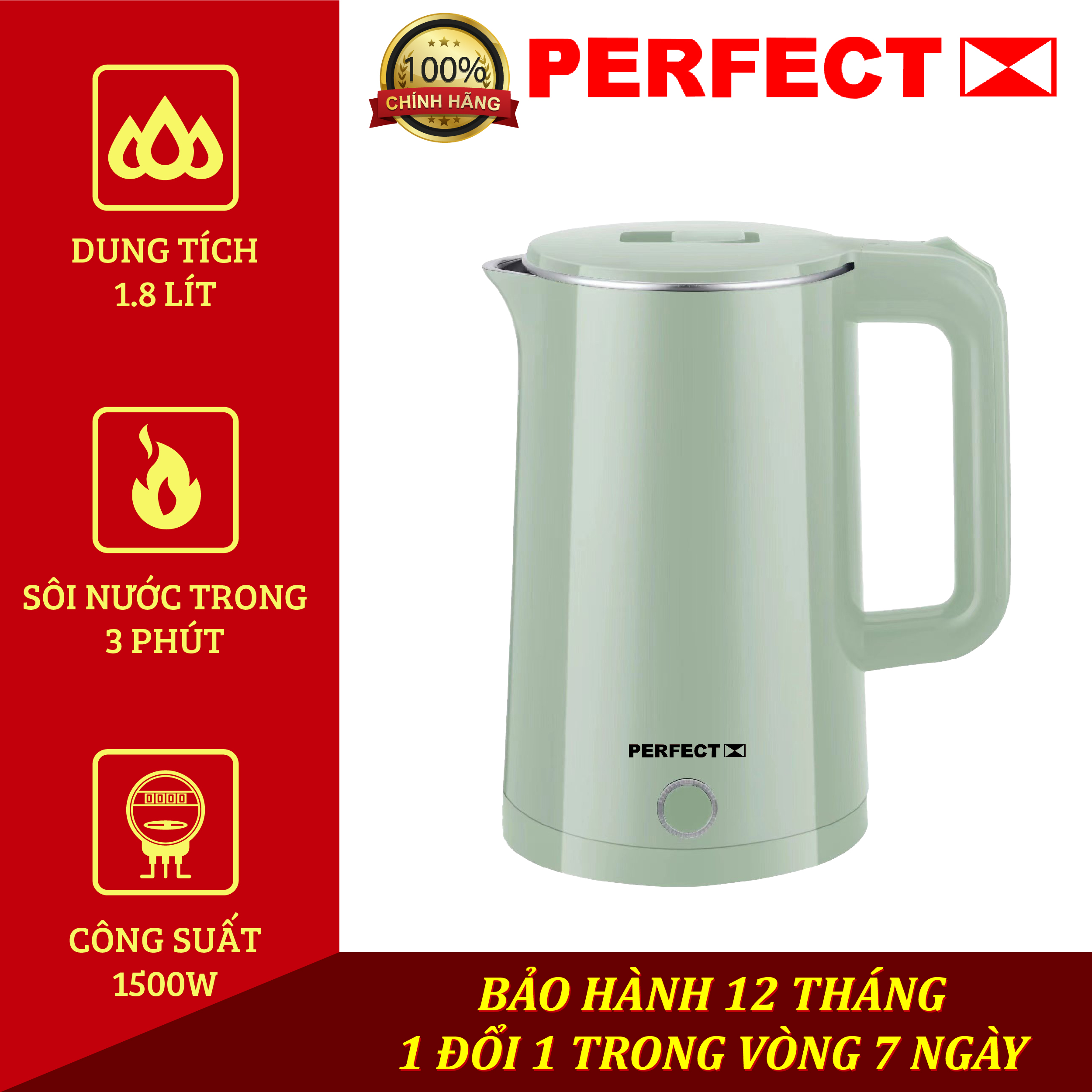 Bình đun siêu tốc perfect pf-b9 1,8l