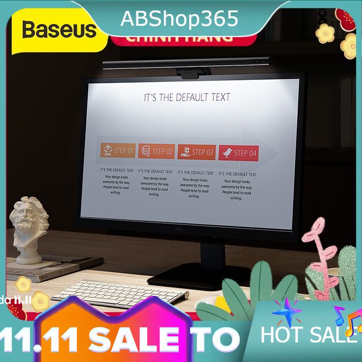 Baseus Đèn LED dạng thanh dài hỗ trợ ánh sáng cho màn hình LCD điều chỉnh độ sáng phù hợp để học tập đọc sách tại nhà, văn phòng làm việc - INTL hshop365 abshop365 abshop hshop
