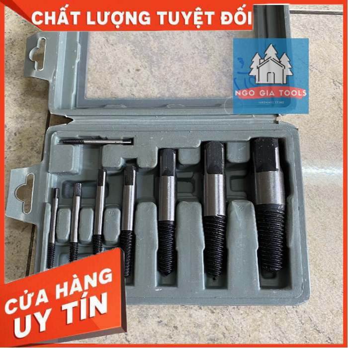 Bộ mũi khoan lấy ốc gãy ống nước gãy 8 mũi