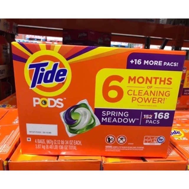 Thùng 168 viên giặt tide pods mỹ