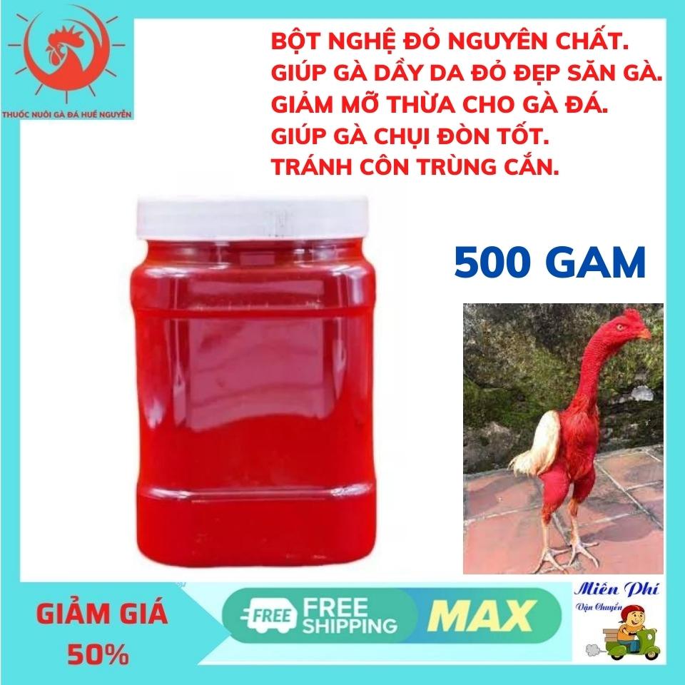 Nghệ đỏ cho gà đá bao nguyên chất hũ 0.5kg.bột nghệ cho gà chọi