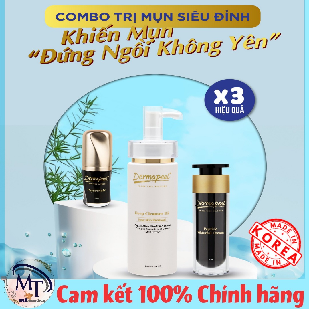 COMBO DERMAPEEL PHỤC HỒI VÀ DƯỠNG TRẮNG DA MỤN - NGĂN NGỪA MỤN - MỜ THÂM MỤN - DA CĂNG BÓNG TRẮNG SÁNG BẬT TONE SAU 14 NGÀY - HÀN QUỐC