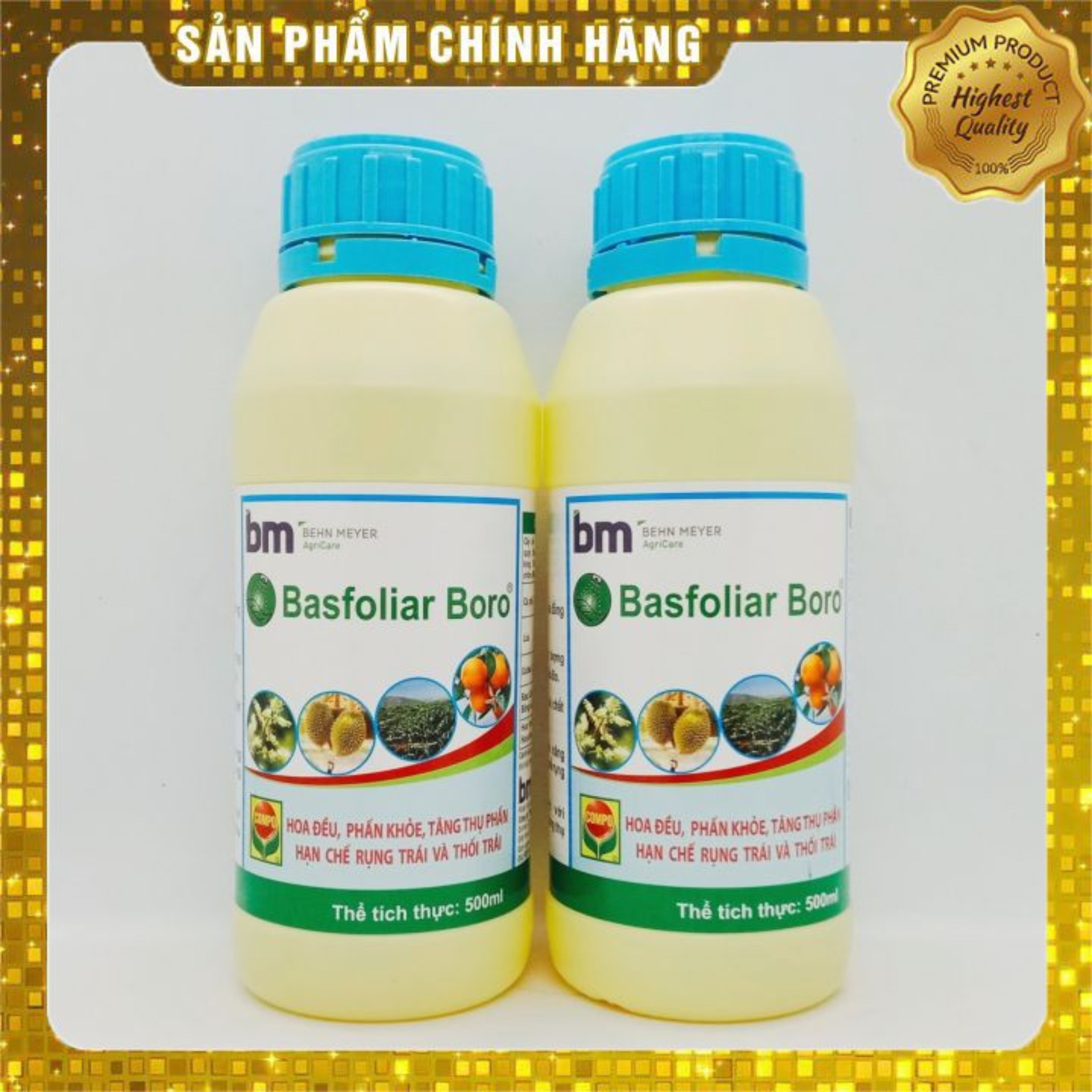 Phân bón lá BASFOLIAR BORO (500ml) tăng khả năng ra hoa, đậu trái, hạn chế rụng trái, sâu bệnh cho cây trồng
