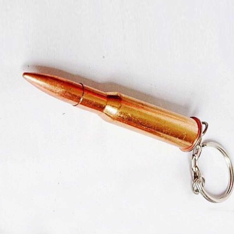 Đồng cổ Mạ Viên Đạn Móc Khóa Dây Khóa Kim Loại Lưu Niệm Tặng Keyrings Thiền Trượng Màu C