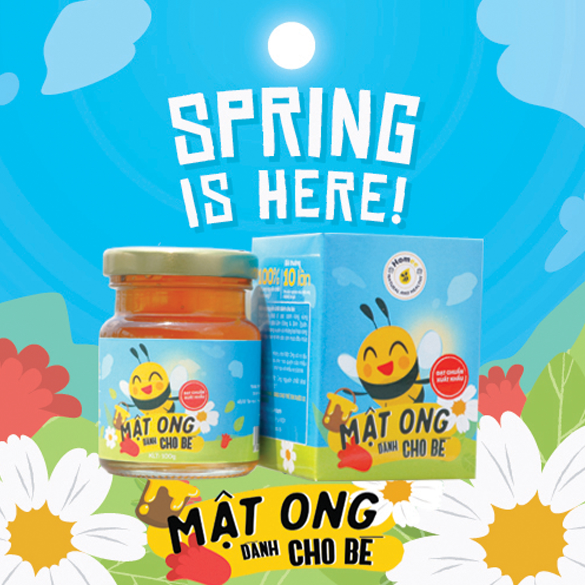 Mật ong nguyên chất dành cho bé ăn dặm 100gr HOMEE - Tiêu chuẩn xuất khẩu Nguyên chất từ con ong Ý | NÔNG TRẠI HOMEE