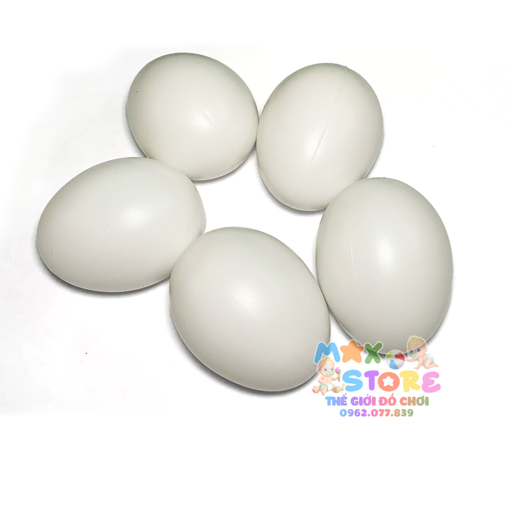 Set 10 quả trứng gà trứng vịt giả bằng nhựa mô hình dạy bé nhận biết