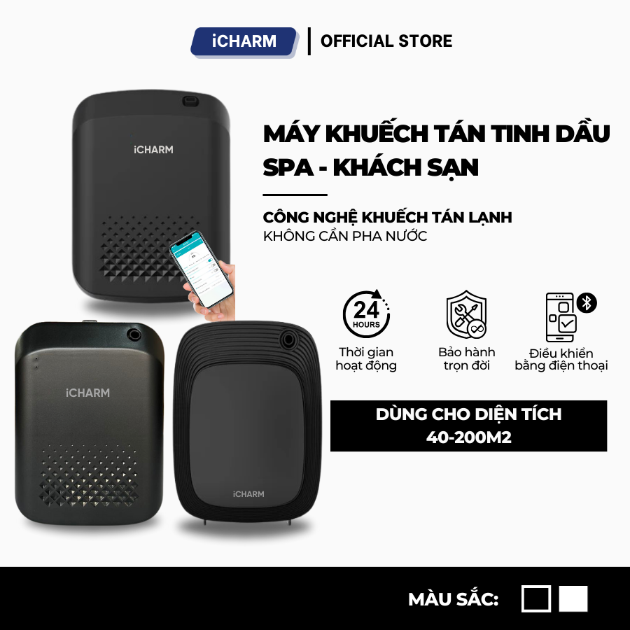 Máy xông tinh dầu, khuếch tán tạo mùi thơm spa, cửa hàng, khách sạn iCHARM - Máy khuếch tán tinh dầu trực tiếp, không dùng nước, công nghiệp