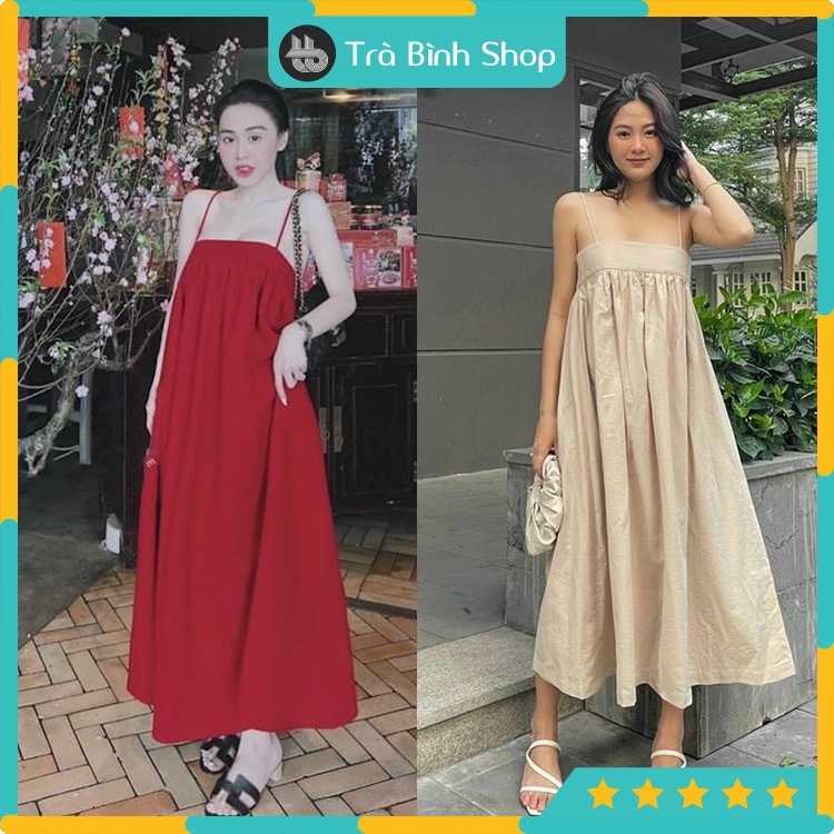 Đầm maxi cổ yếm phối nơ phía sau HL19-18 | Thời trang công sở K&K Fashion