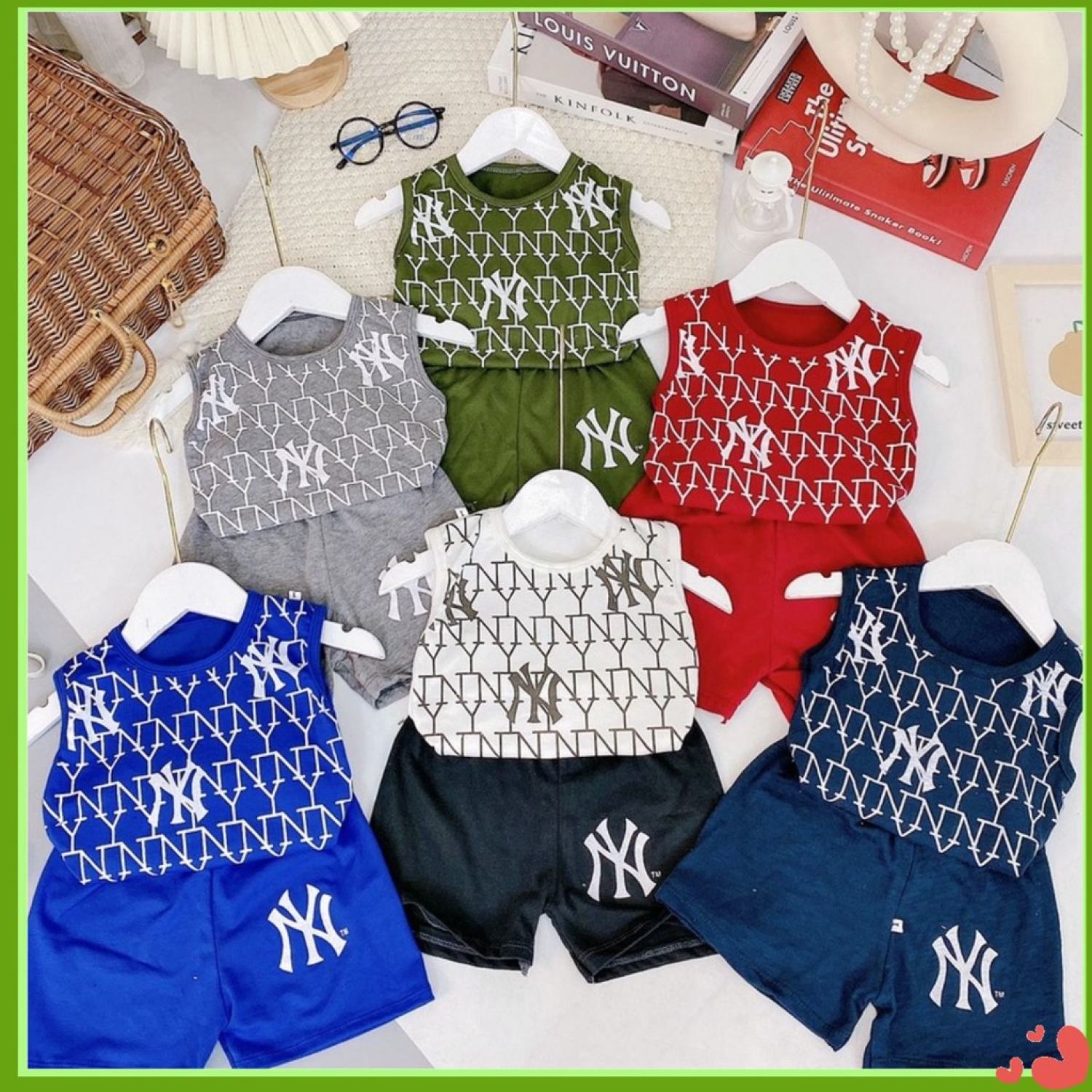 Bộ ba lỗ bé trai chất cotton thấm hút mồ hôi siêu mát
